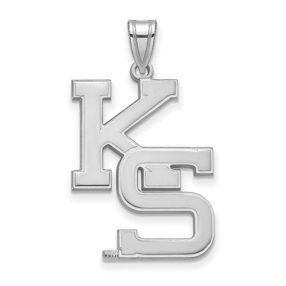 10k White Gold LogoArt Kansas State University K-S Extra Large Pendant