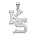 Sterling Silver Rhodium-plated LogoArt Kansas State University K-S Extra Large Pendant