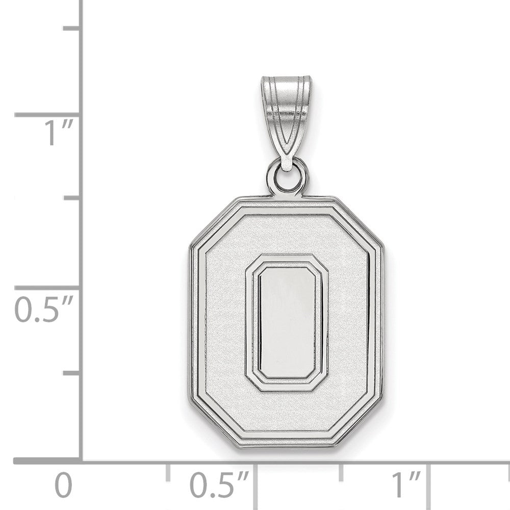 Sterling Silver Rhodium-plated LogoArt The Ohio State University Letter O Large Pendant