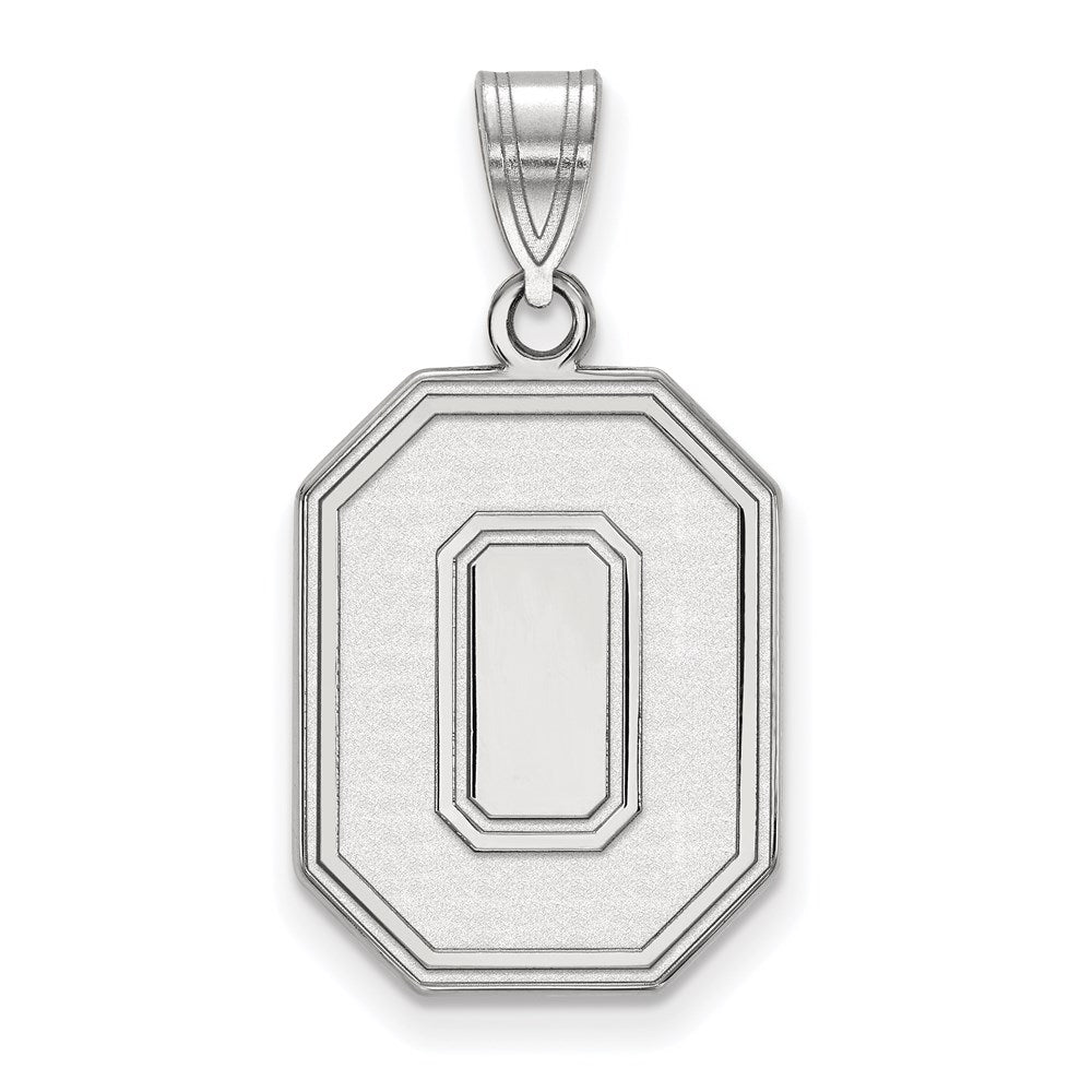 10k White Gold LogoArt The Ohio State University Letter O Large Pendant