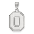 14k White Gold LogoArt The Ohio State University Letter O Large Pendant
