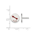 Sterling Silver Rhodium-plated LogoArt Pi Beta Phi Sorority Symbol Color Enamel Post Earrings