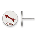 Sterling Silver Rhodium-plated LogoArt Pi Beta Phi Sorority Symbol Color Enamel Post Earrings