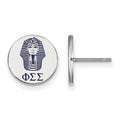 Sterling Silver Rhodium-plated LogoArt Phi Sigma Sigma Sorority Symbol Color Enamel Post Earrings