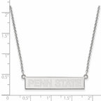 Sterling Silver Rhodium-plated LogoArt Penn State University Small Bar 18 inch Necklace