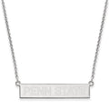 Sterling Silver Rhodium-plated LogoArt Penn State University Small Bar 18 inch Necklace