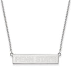 Sterling Silver Rhodium-plated LogoArt Penn State University Small Bar 18 inch Necklace