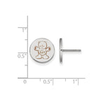 Sterling Silver Rhodium-plated LogoArt Sigma Delta Tau Sorority Symbol Color Enamel Post Earrings
