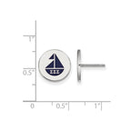 Sterling Silver Rhodium-plated LogoArt Sigma Sigma Sigma Sorority Symbol Color Enamel Post Earrings