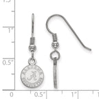 Sterling Silver Rhodium-plated LogoArt University of Alabama Crimson Tide Extra Small Dangle Wire Earrings