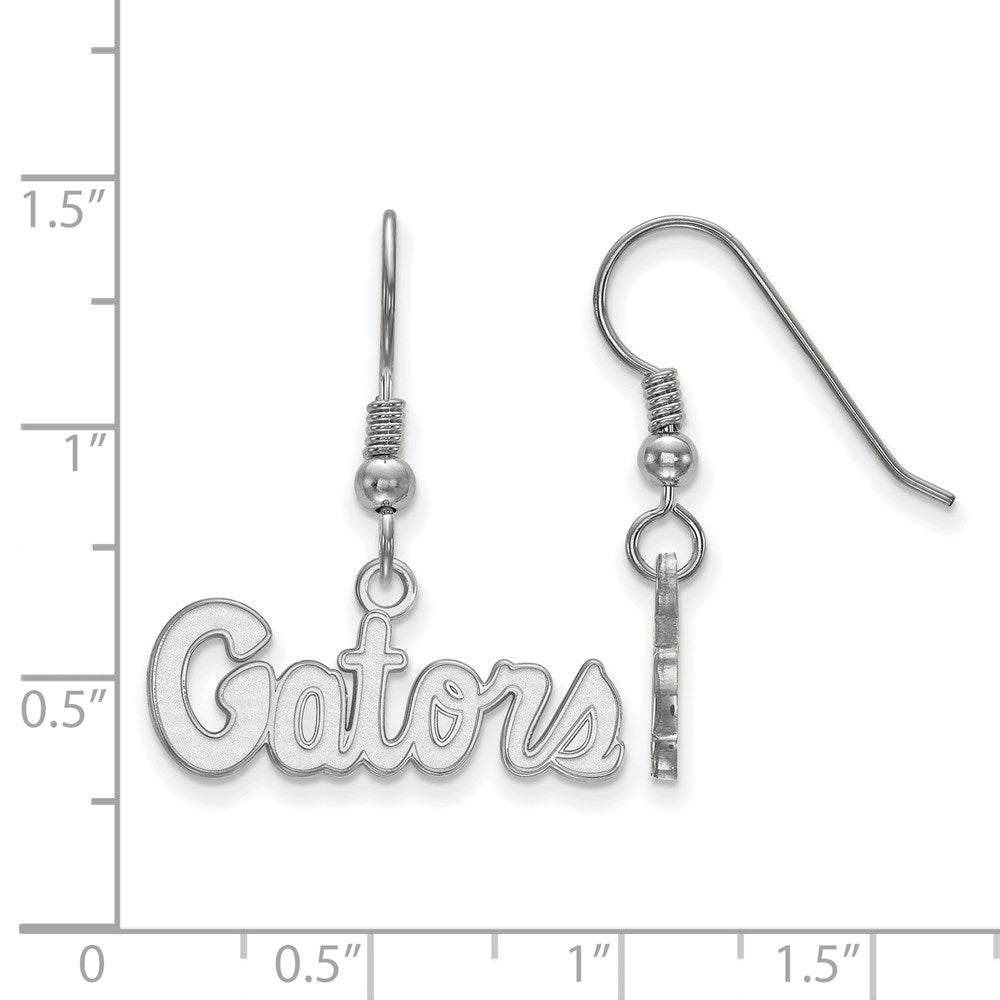 Sterling Silver Rhodium-plated LogoArt University of Florida Gators Script Extra Small Dangle Wire Earrings