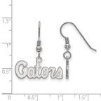 Sterling Silver Rhodium-plated LogoArt University of Florida Gators Script Extra Small Dangle Wire Earrings