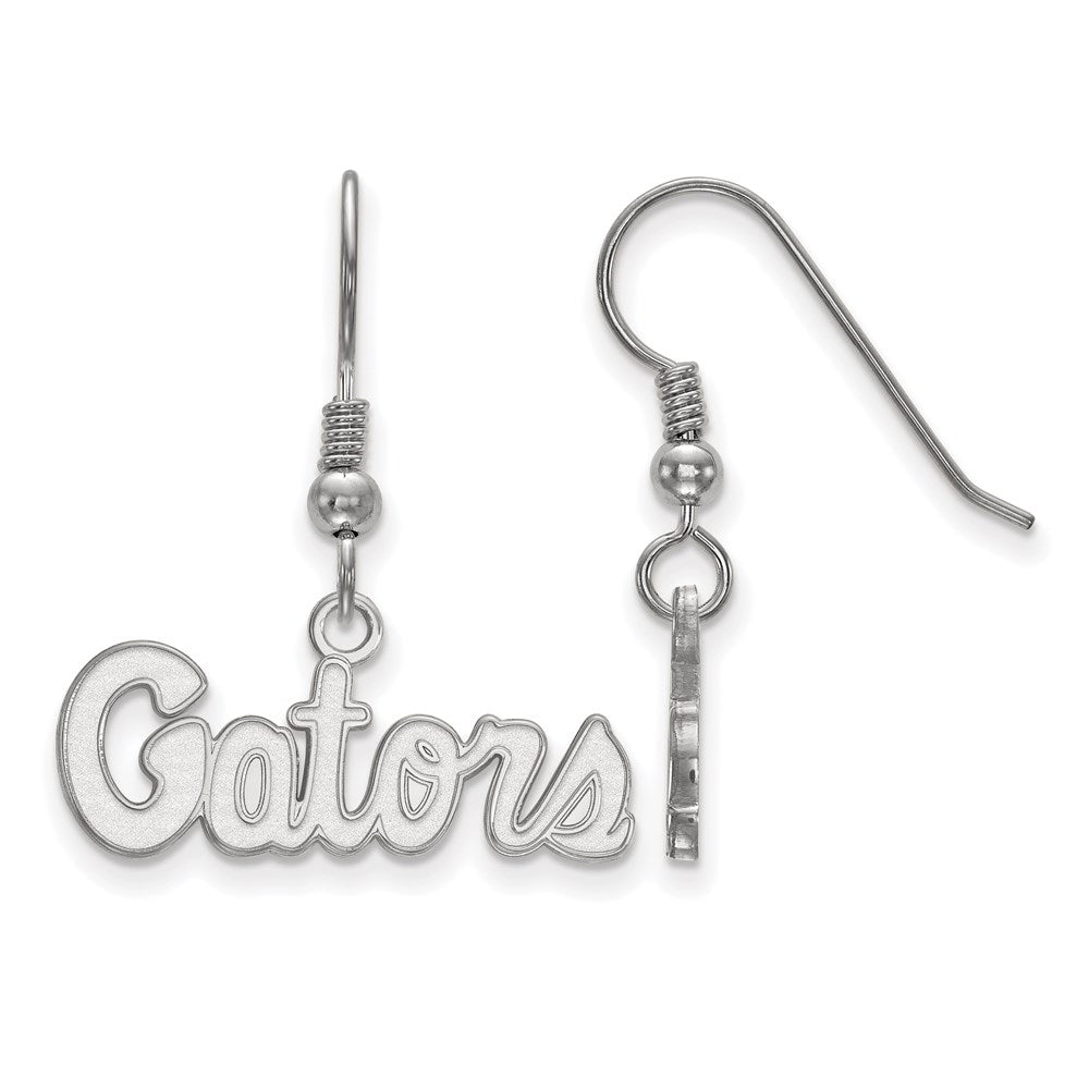 Sterling Silver Rhodium-plated LogoArt University of Florida Gators Script Extra Small Dangle Wire Earrings