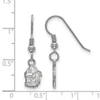 Sterling Silver Rhodium-plated LogoArt University of Georgia Bulldog Extra Small Dangle Wire Earrings