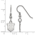 Sterling Silver Rhodium-plated LogoArt University of Illinois Victory Badge Extra Small Dangle Wire Earrings
