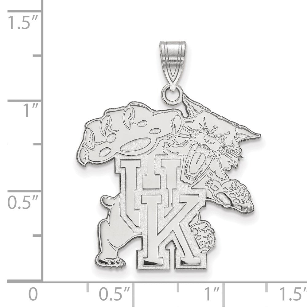14k White Gold LogoArt University of Kentucky U-K Wildcat Extra Large Pendant