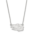 Sterling Silver Rhodium-plated LogoArt University of Kansas Jayhawk Small Pendant 18 inch Necklace