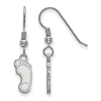 Sterling Silver Rhodium-plated LogoArt University of North Carolina Tar Heel Small Dangle Wire Earrings