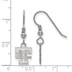 Sterling Silver Rhodium-plated LogoArt University of Tennessee Lady Volunteers Extra Small Dangle Wire Earrings