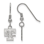 Sterling Silver Rhodium-plated LogoArt University of Tennessee Lady Volunteers Extra Small Dangle Wire Earrings