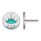 Sterling Silver Rhodium-plated LogoArt Zeta Tau Alpha Sorority Symbol Color Enamel Post Earrings