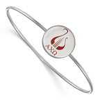 Sterling Silver Rh-plated LogoArt Alpha Chi Omega Enameled Slip-on Bangle