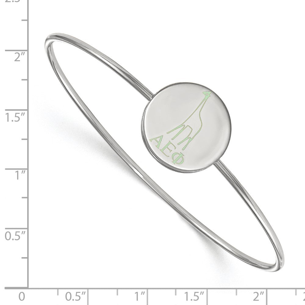 Sterling S. Rh-plated LogoArt Alpha Epsilon Phi Enameled Slip-on Bangle