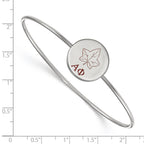 Sterling Silver Rh-plated LogoArt Alpha Phi Enameled Slip-on Bangle