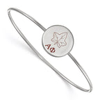Sterling Silver Rh-plated LogoArt Alpha Phi Enameled Slip-on Bangle