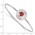 Sterling S. Rh-plated LogoArt Alpha Sigma Alpha Enameled Slip-on Bangle