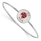 Sterling S. Rh-plated LogoArt Alpha Sigma Alpha Enameled Slip-on Bangle
