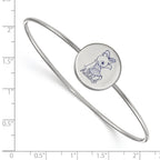 Sterling Silver Rh-plated LogoArt Alpha Xi Delta Enameled Slip-on Bangle
