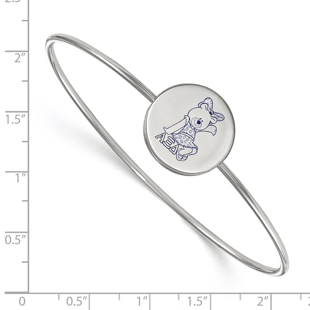 Sterling Silver Rh-plated LogoArt Alpha Xi Delta Enameled Slip-on Bangle