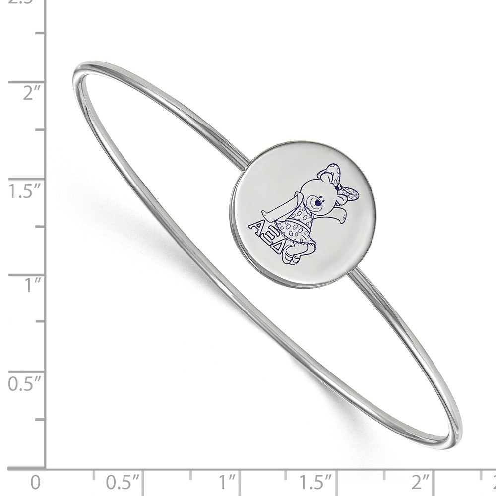 Sterling Silver Rh-plated LogoArt Alpha Xi Delta Enameled Slip-on Bangle