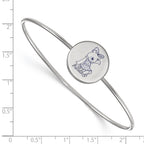 Sterling Silver Rh-plated LogoArt Alpha Xi Delta Enameled Slip-on Bangle