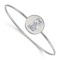 Sterling Silver Rh-plated LogoArt Alpha Xi Delta Enameled Slip-on Bangle