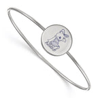 Sterling Silver Rh-plated LogoArt Alpha Xi Delta Enameled Slip-on Bangle