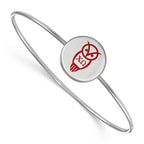 Sterling Silver Rh-plated LogoArt Chi Omega Enameled Slip-on Bangle