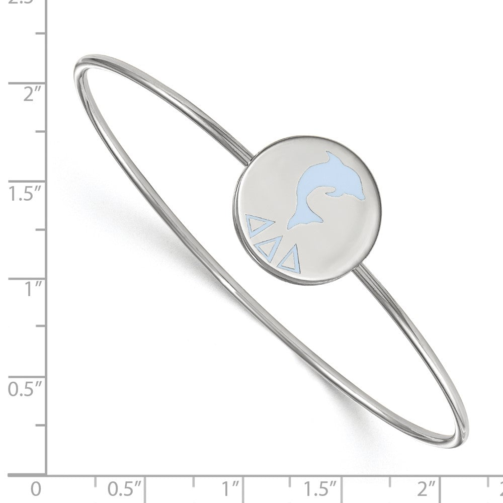 Sterling S. Rh-plated LogoArt Delta Delta Delta Enameled Slip-on Bangle