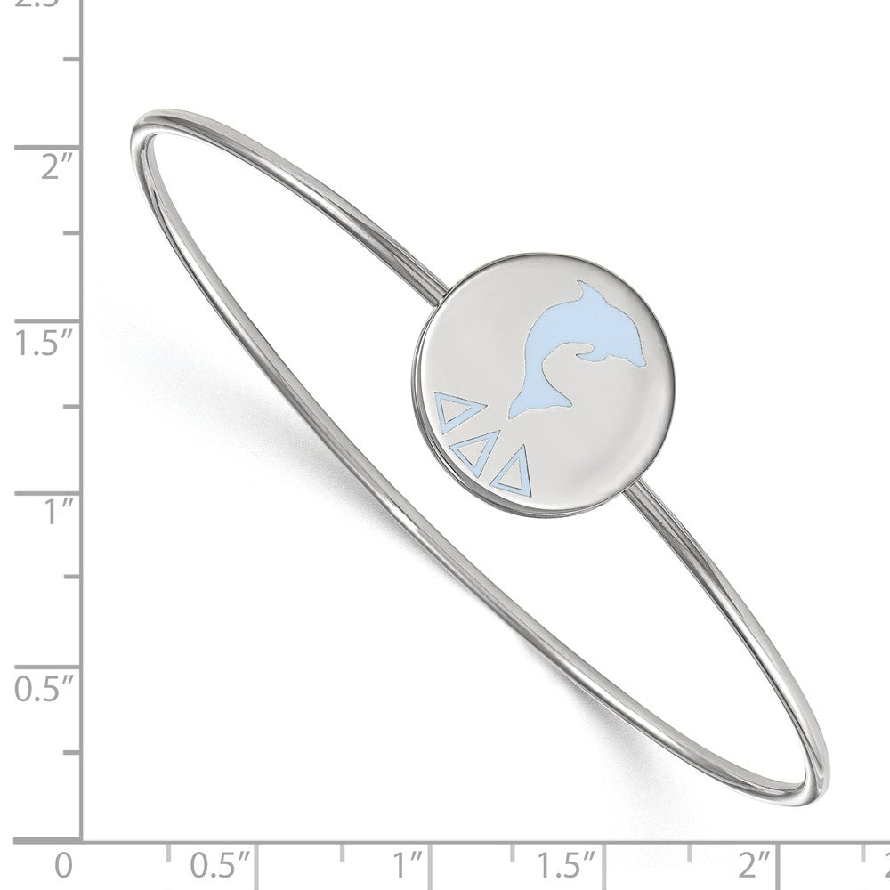 Sterling S. Rh-plated LogoArt Delta Delta Delta Enameled Slip-on Bangle