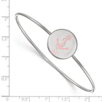 Sterling Silver Rh-plated LogoArt Delta Gamma Enameled Slip-on Bangle