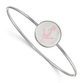 Sterling Silver Rh-plated LogoArt Delta Gamma Enameled Slip-on Bangle