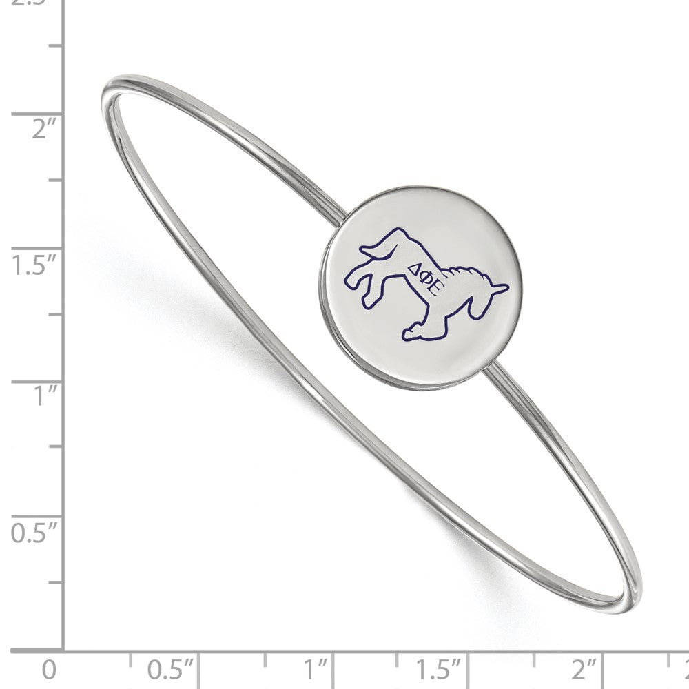 Sterling S. Rh-plated LogoArt Delta Phi Epsilon Enameled Slip-on Bangle
