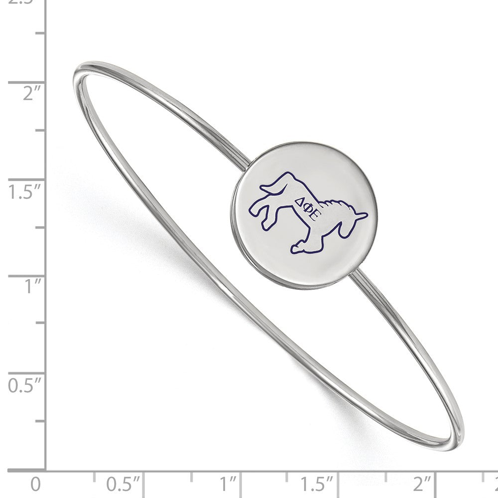 Sterling S. Rh-plated LogoArt Delta Phi Epsilon Enameled Slip-on Bangle