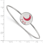 Sterling Silver Rh-plated LogoArt Gamma Phi Beta Enameled Slip-on Bangle