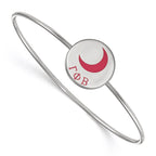 Sterling Silver Rh-plated LogoArt Gamma Phi Beta Enameled Slip-on Bangle