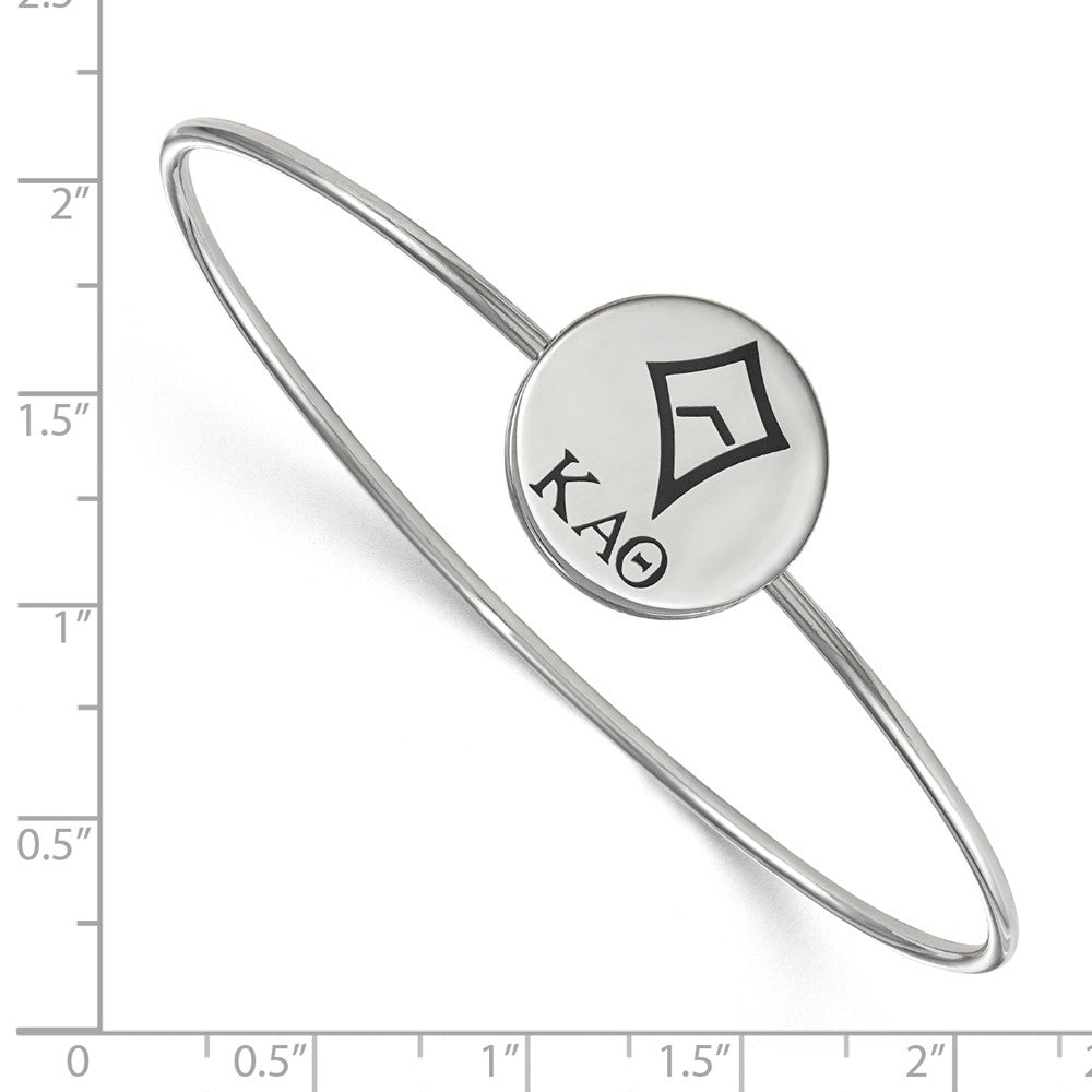 Sterling S. Rh-plated LogoArt Kappa Alpha Theta Enameled Slip-on Bangle