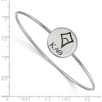 Sterling S. Rh-plated LogoArt Kappa Alpha Theta Enameled Slip-on Bangle