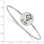 Sterling S. Rh-plated LogoArt Kappa Alpha Theta Enameled Slip-on Bangle