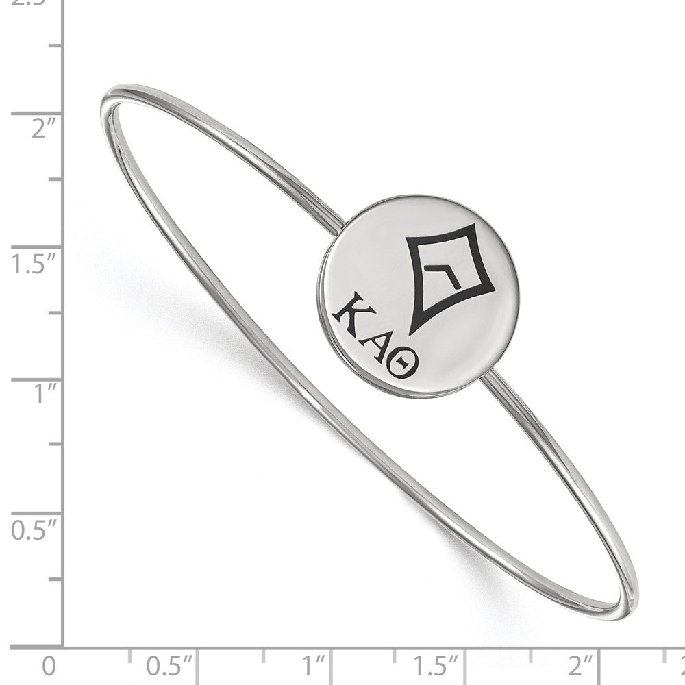 Sterling S. Rh-plated LogoArt Kappa Alpha Theta Enameled Slip-on Bangle